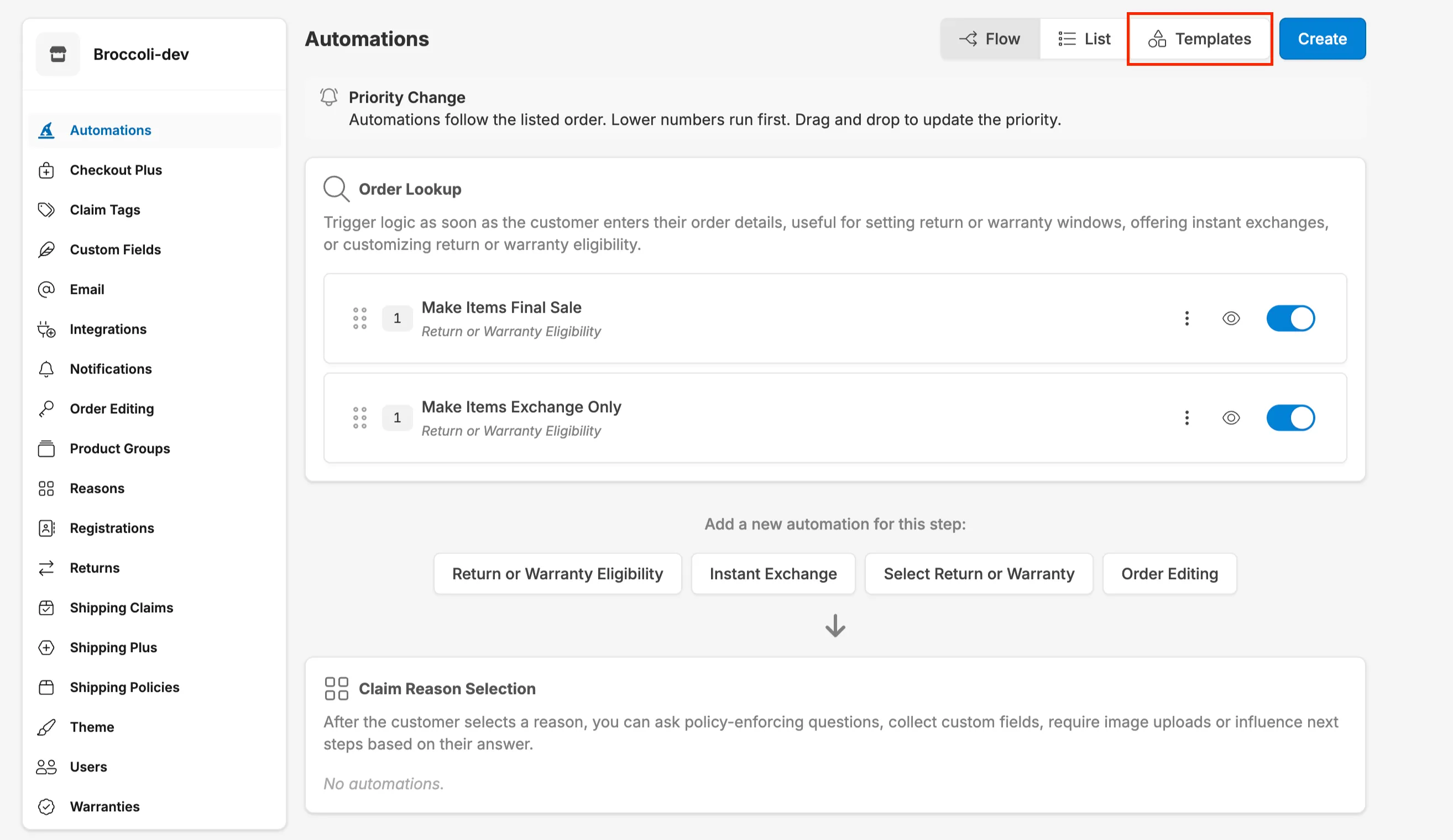 Automations Templates