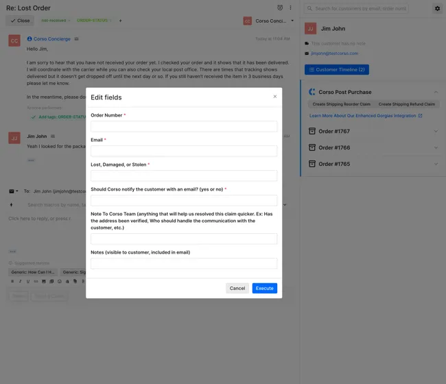 Claim form screenshot