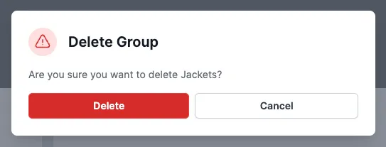 Delete group screenshot