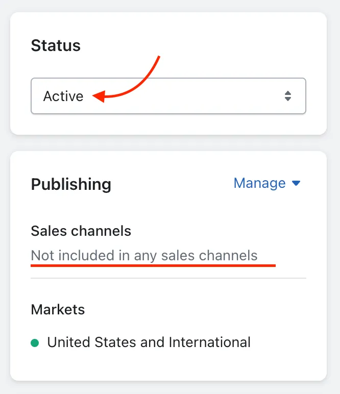 Set product status to active